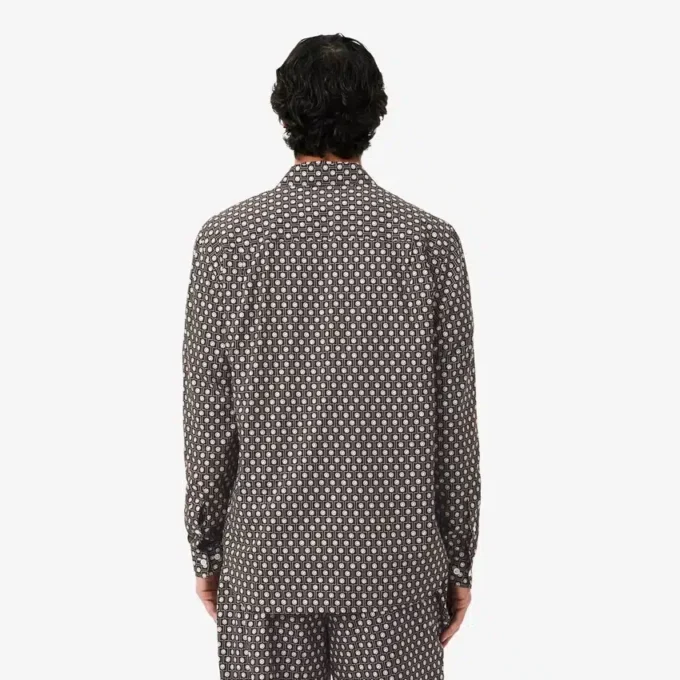 Katoenen overhemd met print en regular fit