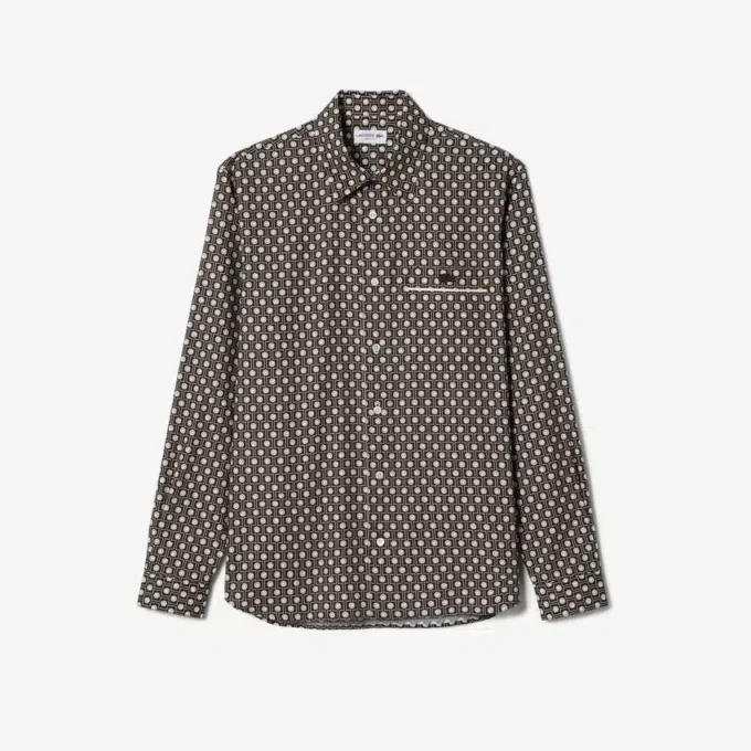 Katoenen overhemd met print en regular fit