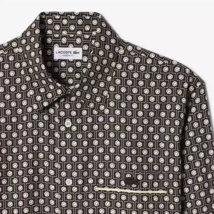 Katoenen overhemd met print en regular fit
