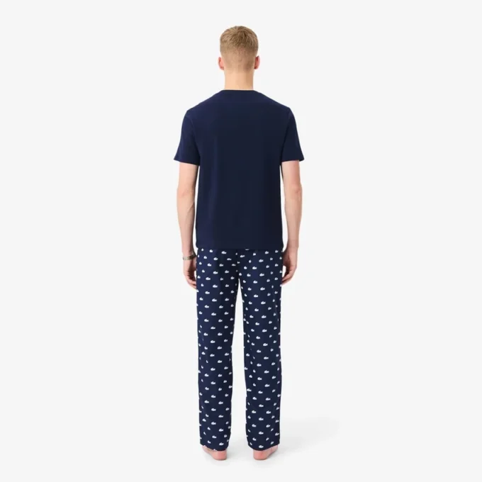 Katoenen pyjamaset met krokodillenprint