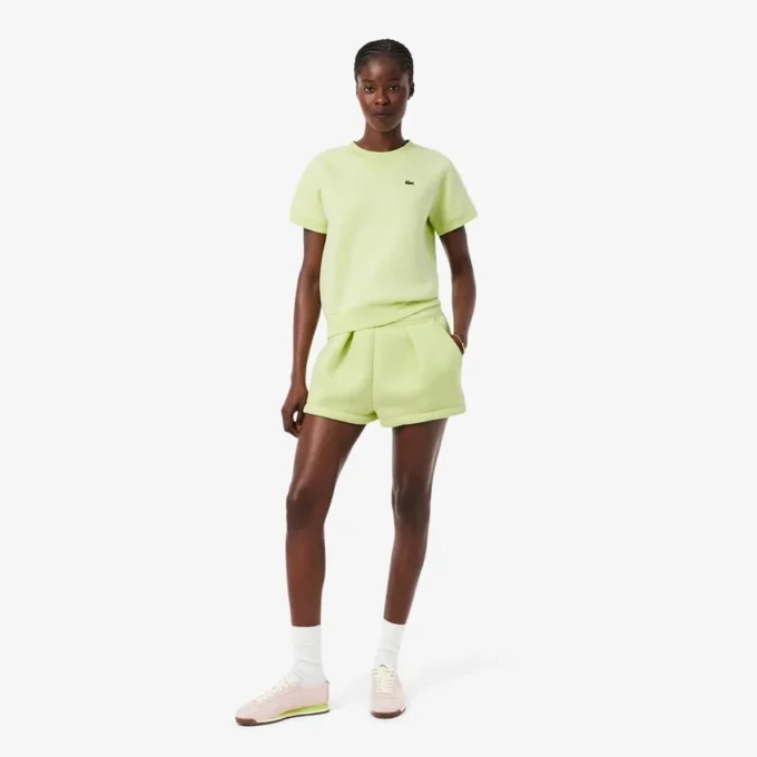 Katoenen short met plooien