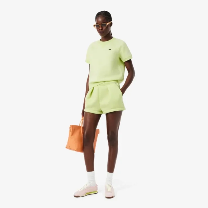 Katoenen short met plooien