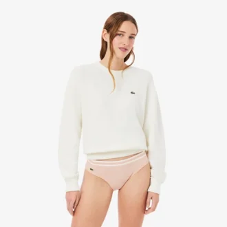 Katoenen slip met gestreepte tailleband