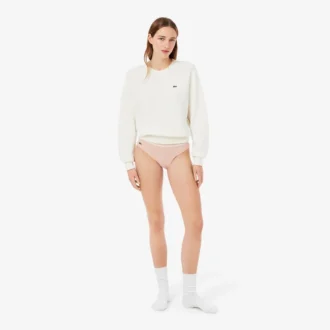 Katoenen slip met gestreepte tailleband