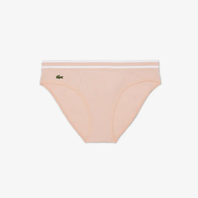 Katoenen slip met gestreepte tailleband