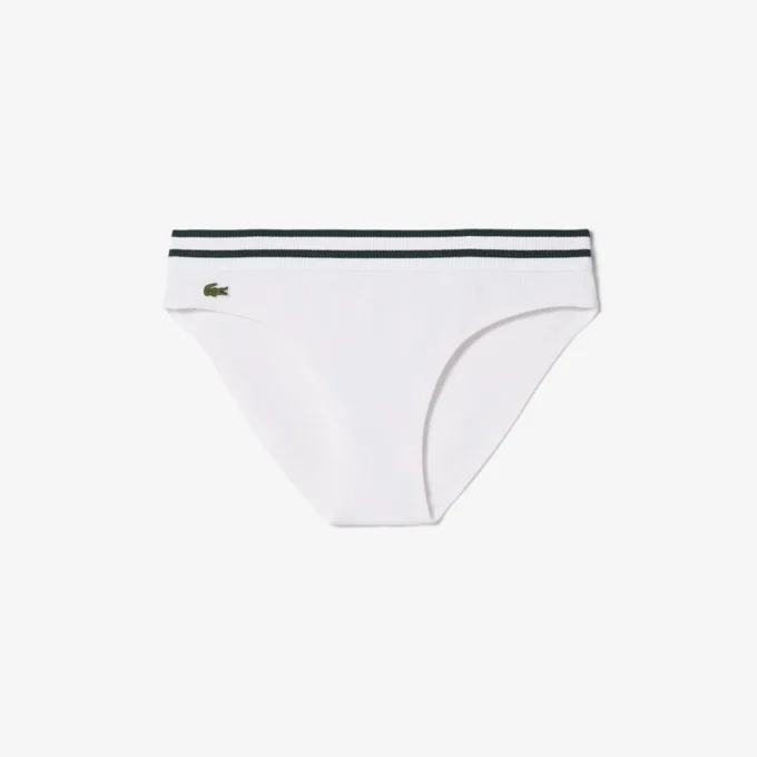 Katoenen slip met gestreepte tailleband