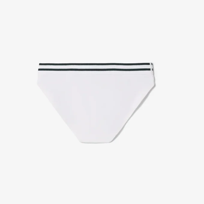 Katoenen slip met gestreepte tailleband