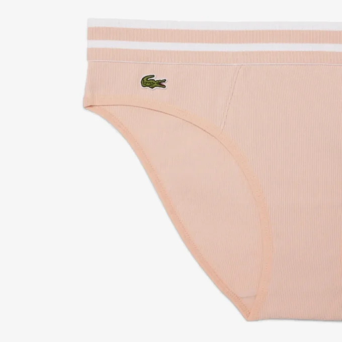 Katoenen slip met gestreepte tailleband