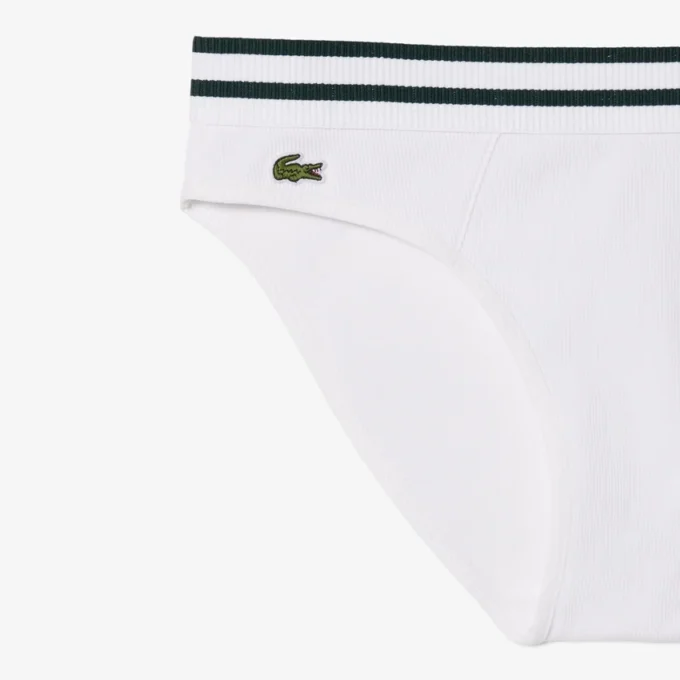 Katoenen slip met gestreepte tailleband