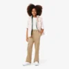 Katoenen twill cargobroek voor meisjes