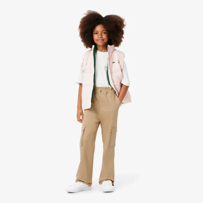 Katoenen twill cargobroek voor meisjes