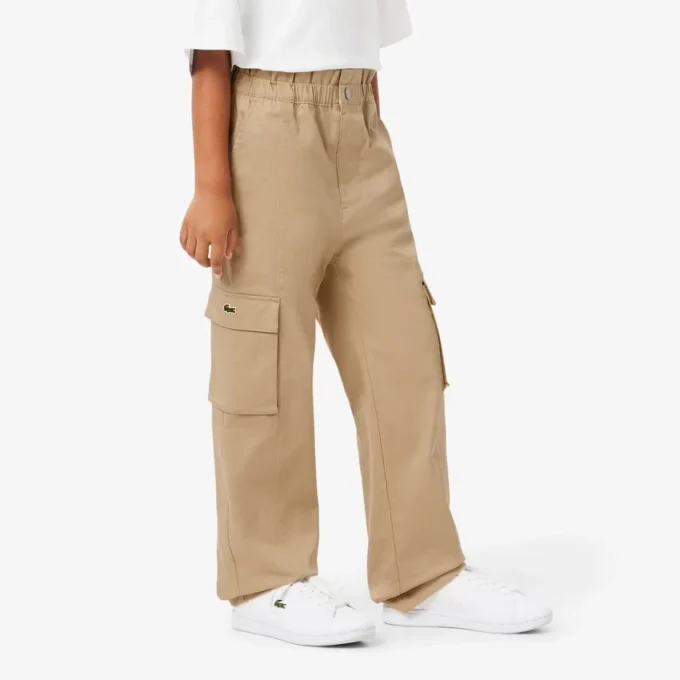 Katoenen twill cargobroek voor meisjes
