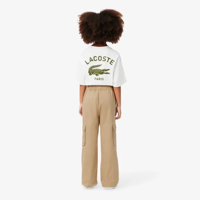 Katoenen twill cargobroek voor meisjes
