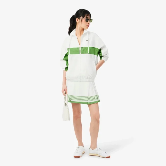 Katoenen twill jasje met rits en relaxte pasvorm