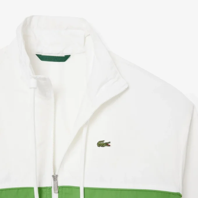 Katoenen twill jasje met rits en relaxte pasvorm