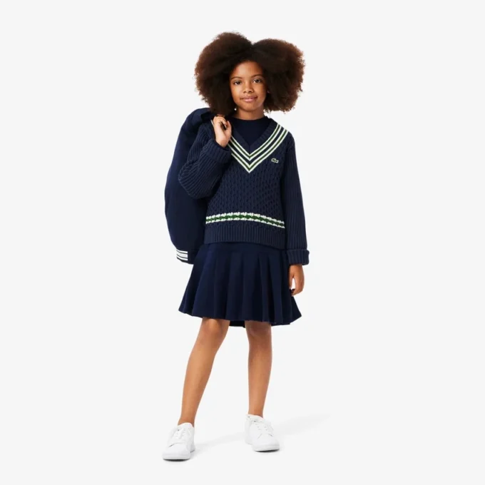 Katoenen vest met V-hals voor meisjes