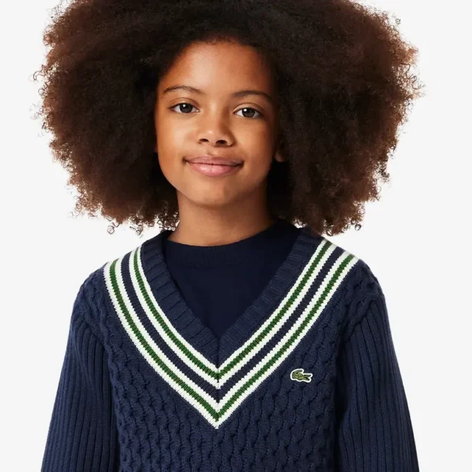 Katoenen vest met V-hals voor meisjes