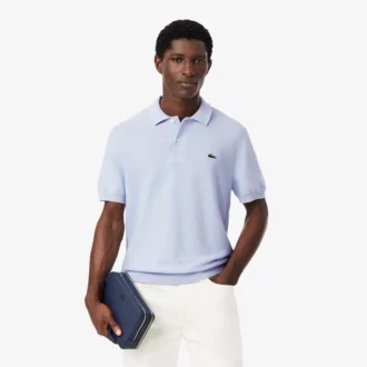 Klassiek getailleerd gebreid poloshirt