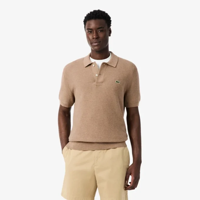 Klassiek getailleerd gebreid poloshirt