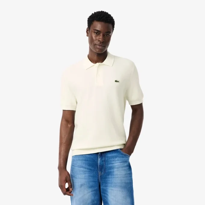 Klassiek getailleerd gebreid poloshirt