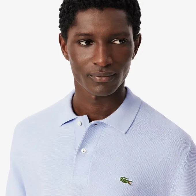 Klassiek getailleerd gebreid poloshirt