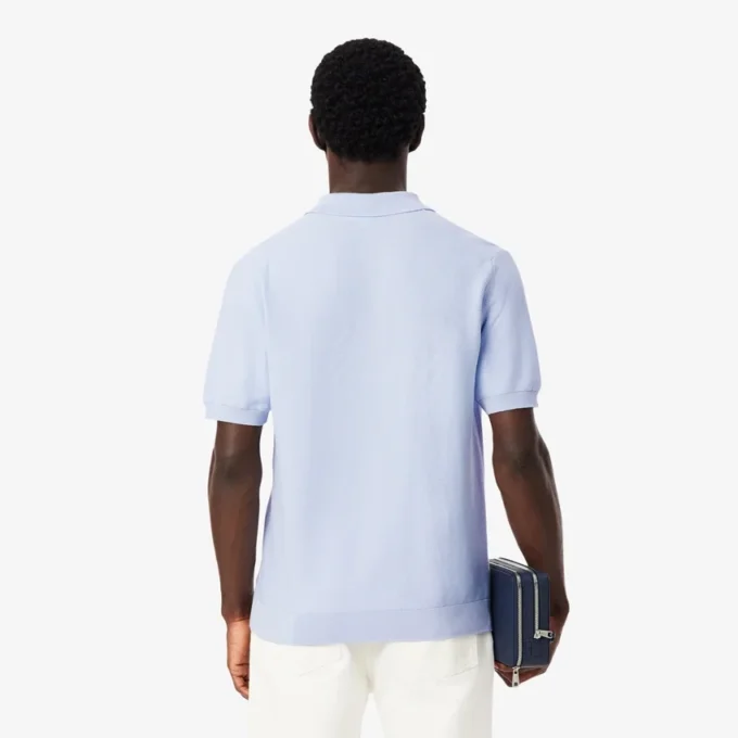 Klassiek getailleerd gebreid poloshirt