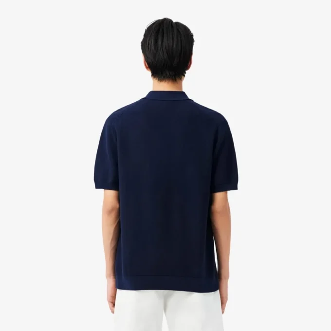 Klassiek getailleerd gebreid poloshirt