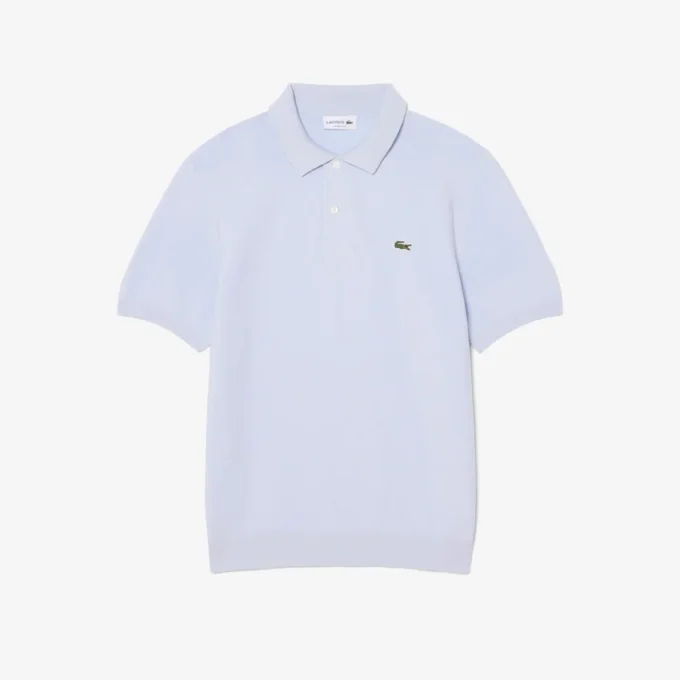 Klassiek getailleerd gebreid poloshirt