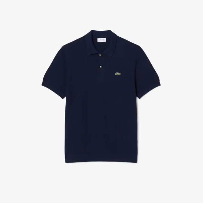 Klassiek getailleerd gebreid poloshirt