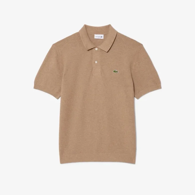 Klassiek getailleerd gebreid poloshirt