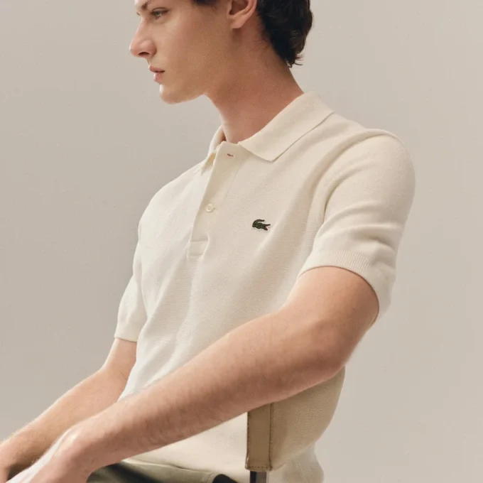 Klassiek getailleerd gebreid poloshirt