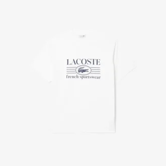Klassiek zittend katoen T-shirt met print voor heren