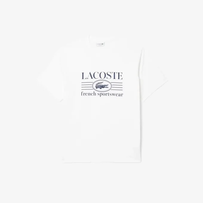 Klassiek zittend katoen T-shirt met print voor heren