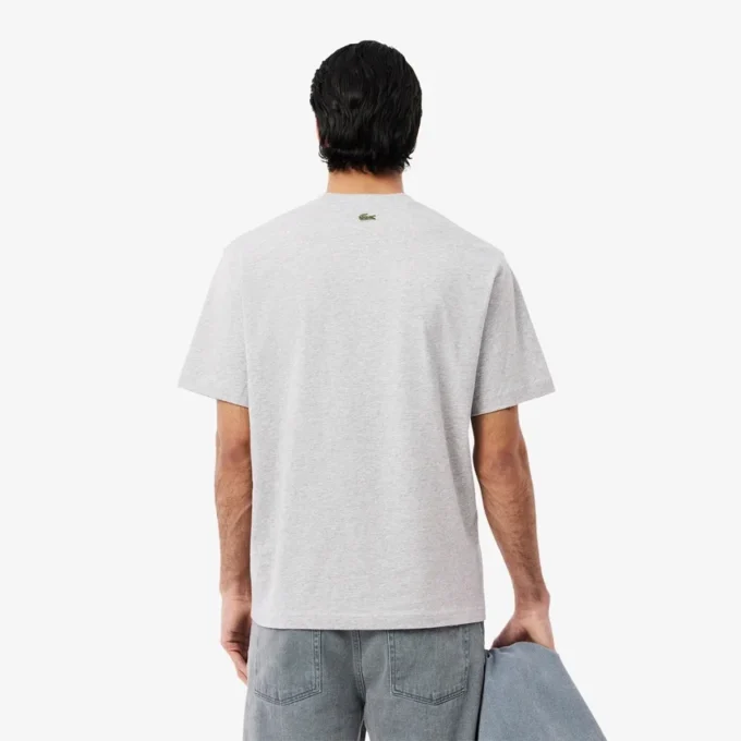 Klassiek zittend katoen T-shirt met print voor heren