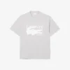 Klassiek zittend katoen T-shirt met print voor heren