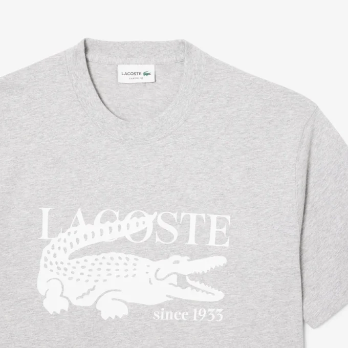 Klassiek zittend katoen T-shirt met print voor heren