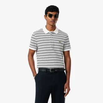 Klassieke pasvorm gestreepte Petit Piqua-polo