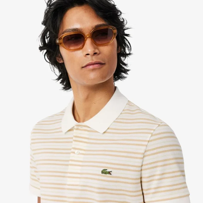 Klassieke pasvorm gestreepte Petit Piqua-polo