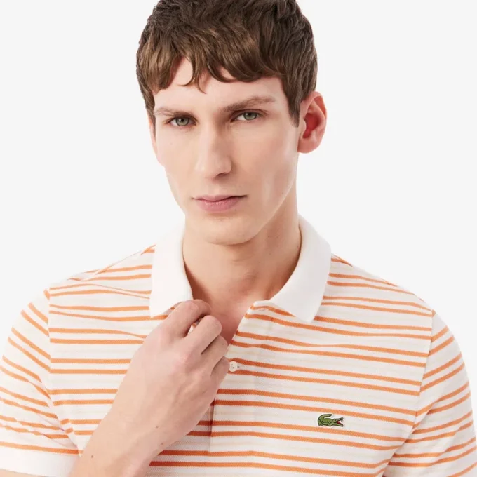 Klassieke pasvorm gestreepte Petit Piqua-polo
