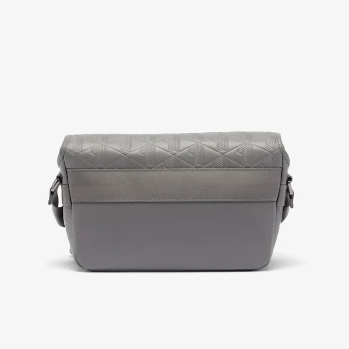 Kleine leren tas met klep en monogram