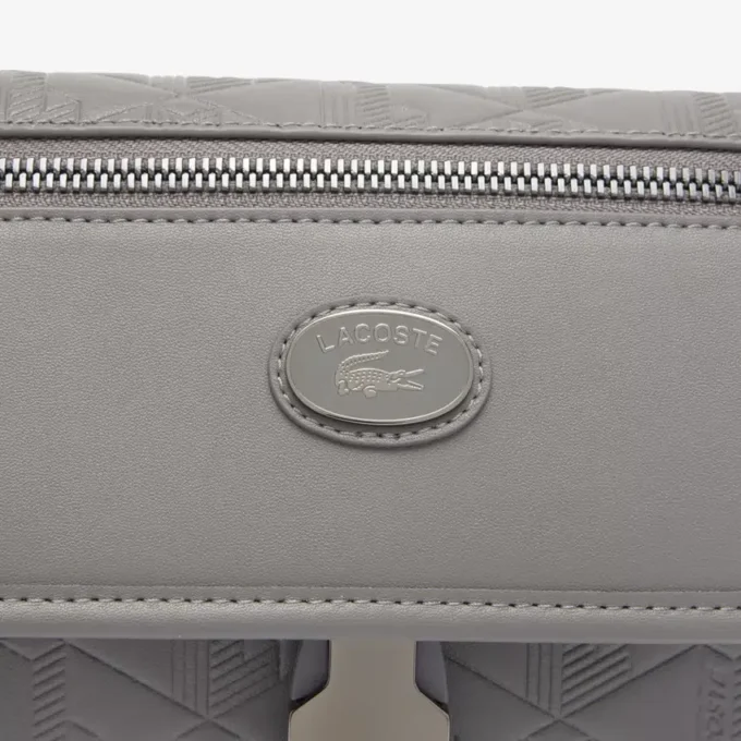 Kleine leren tas met klep en monogram