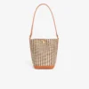 Kleine zomerse raffia bucket bag