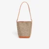 Kleine zomerse raffia bucket bag