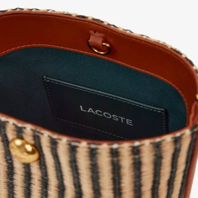 Kleine zomerse raffia bucket bag