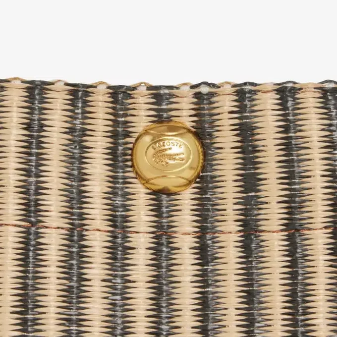 Kleine zomerse raffia bucket bag