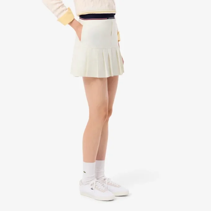 Korte geplooide rok van wolmix voor dames