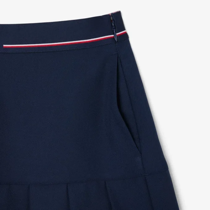 Korte geplooide rok van wolmix voor dames