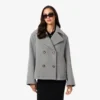 Korte oversized peacoat van wolmix voor dames