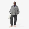 Korte oversized peacoat van wolmix voor dames