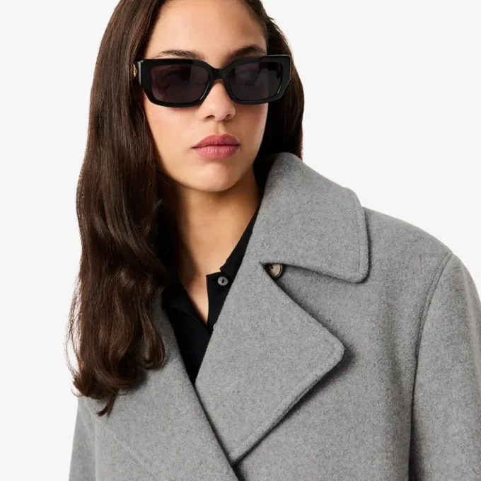 Korte oversized peacoat van wolmix voor dames